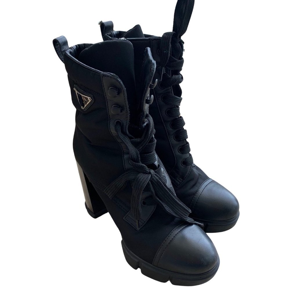 Prada black heeled boots size 9